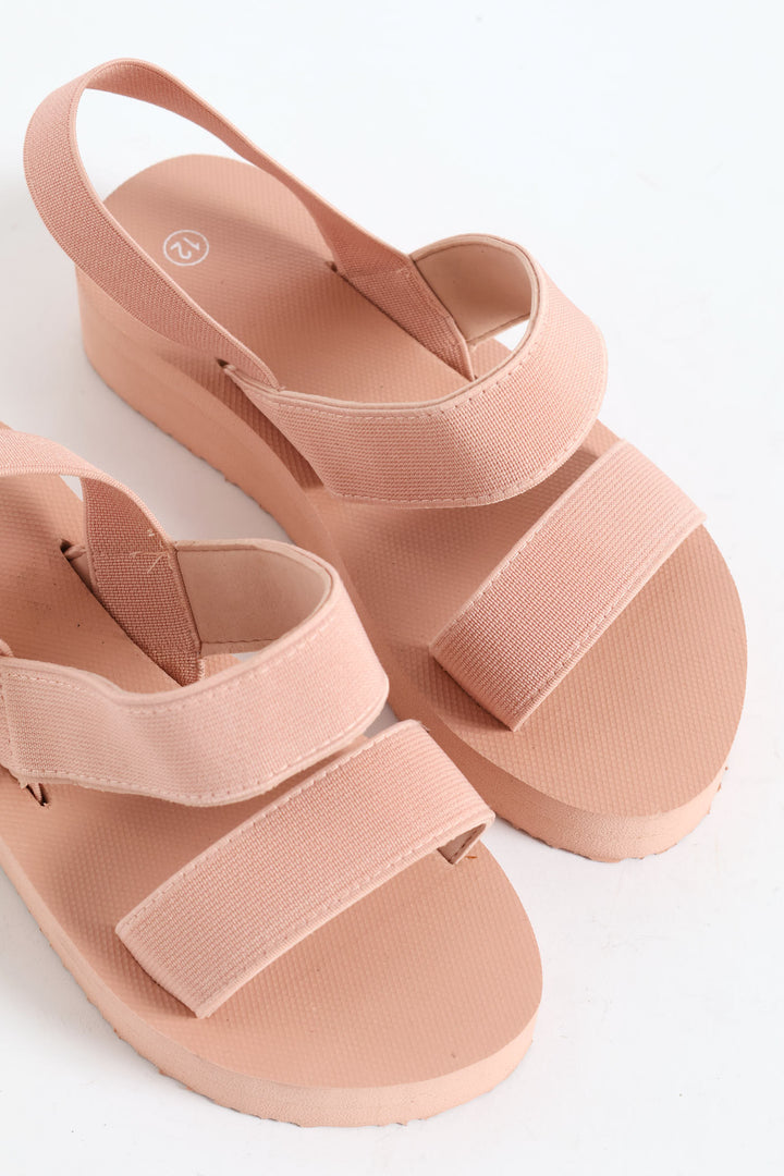 Girls Elastic Eva Wedge Sandal - Blush