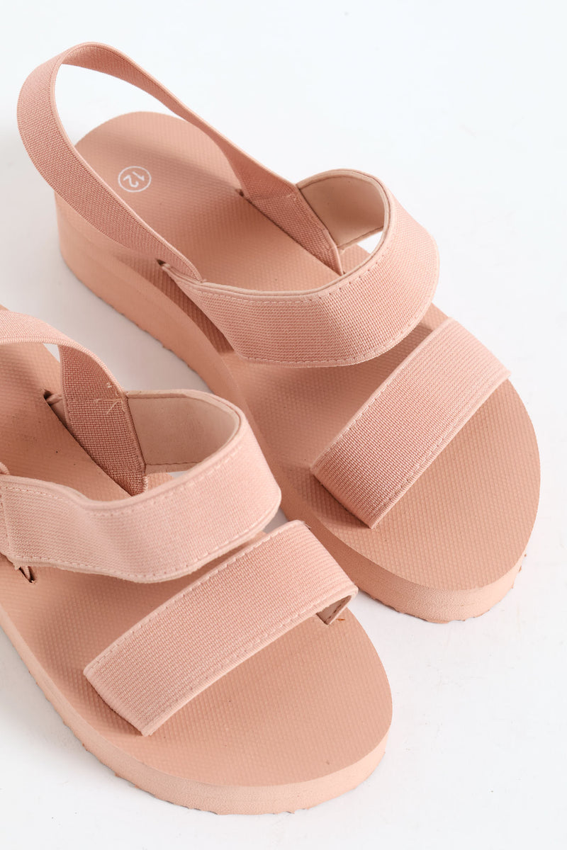 Girls Elastic Eva Wedge Sandal - Blush