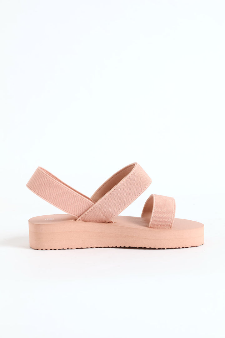 Girls Elastic Eva Wedge Sandal - Blush