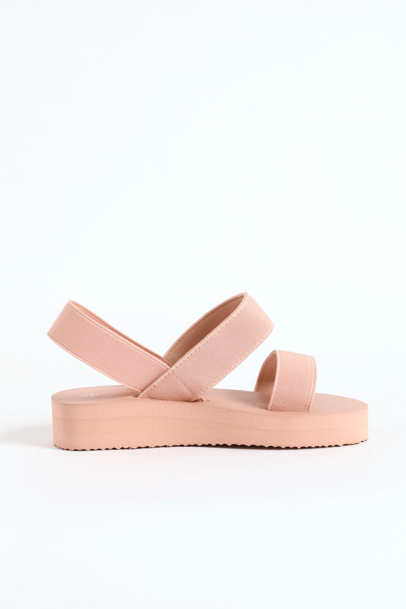 Girls Elastic Eva Wedge Sandal - Blush
