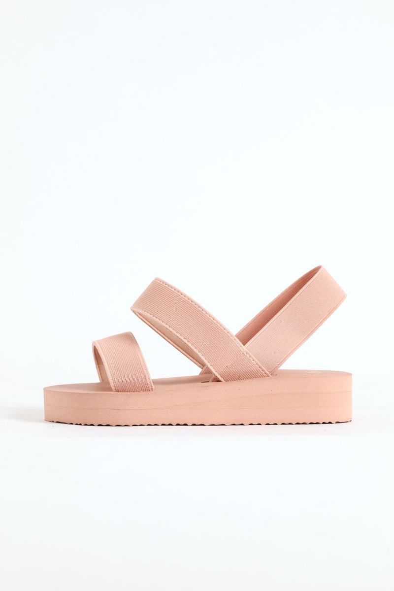 Girls Elastic Eva Wedge Sandal - Blush