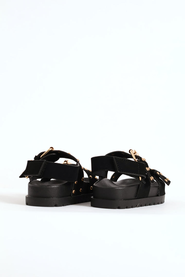 Pre-Girls Studded Chunky Sandal - Black