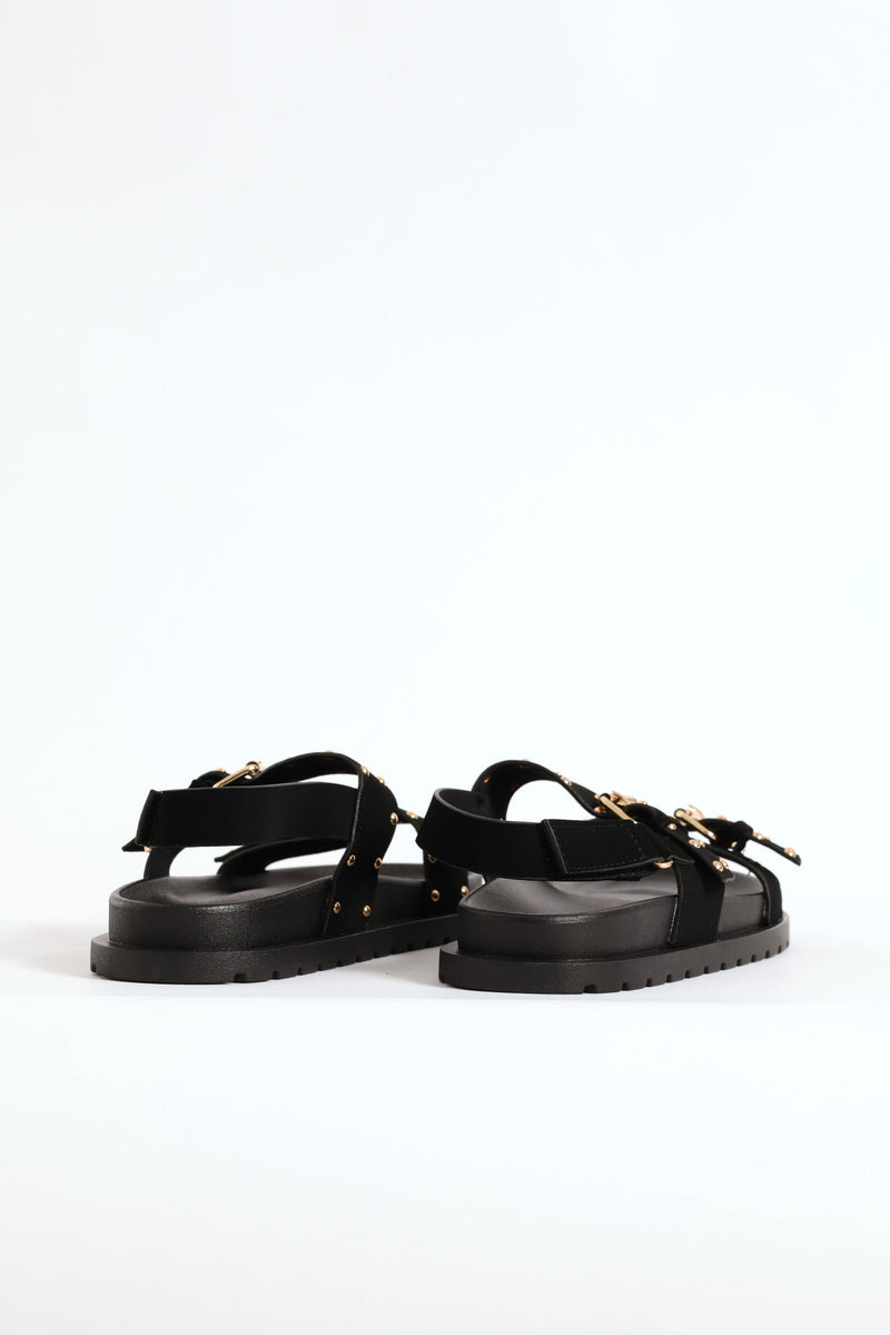 Girls Studded Chunky Sandal - Black