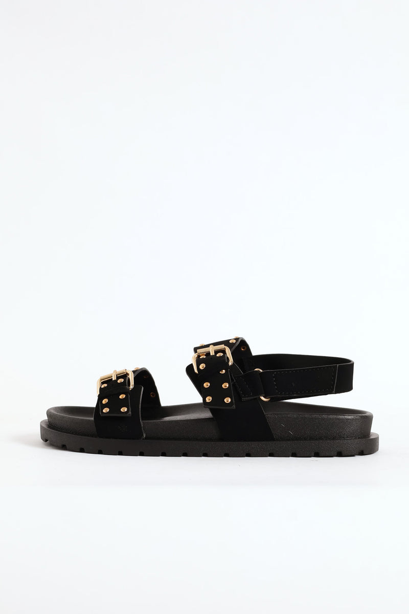 Girls Studded Chunky Sandal - Black