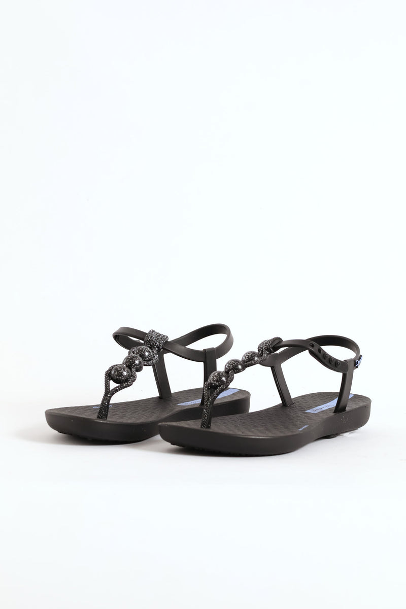 Girls Slingback Thong Sandal - Black