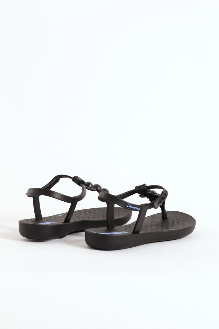 Girls Slingback Thong Sandal - Black