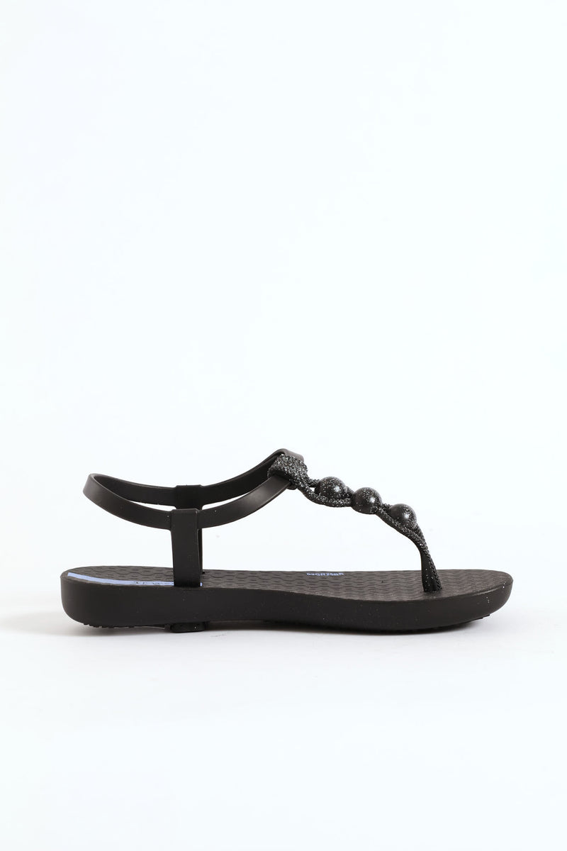 Girls Slingback Thong Sandal - Black