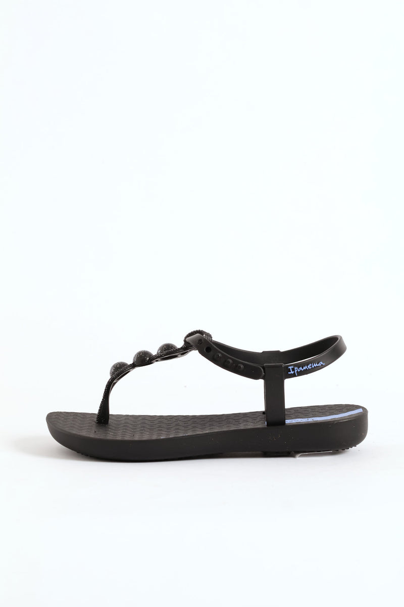 Girls Slingback Thong Sandal - Black