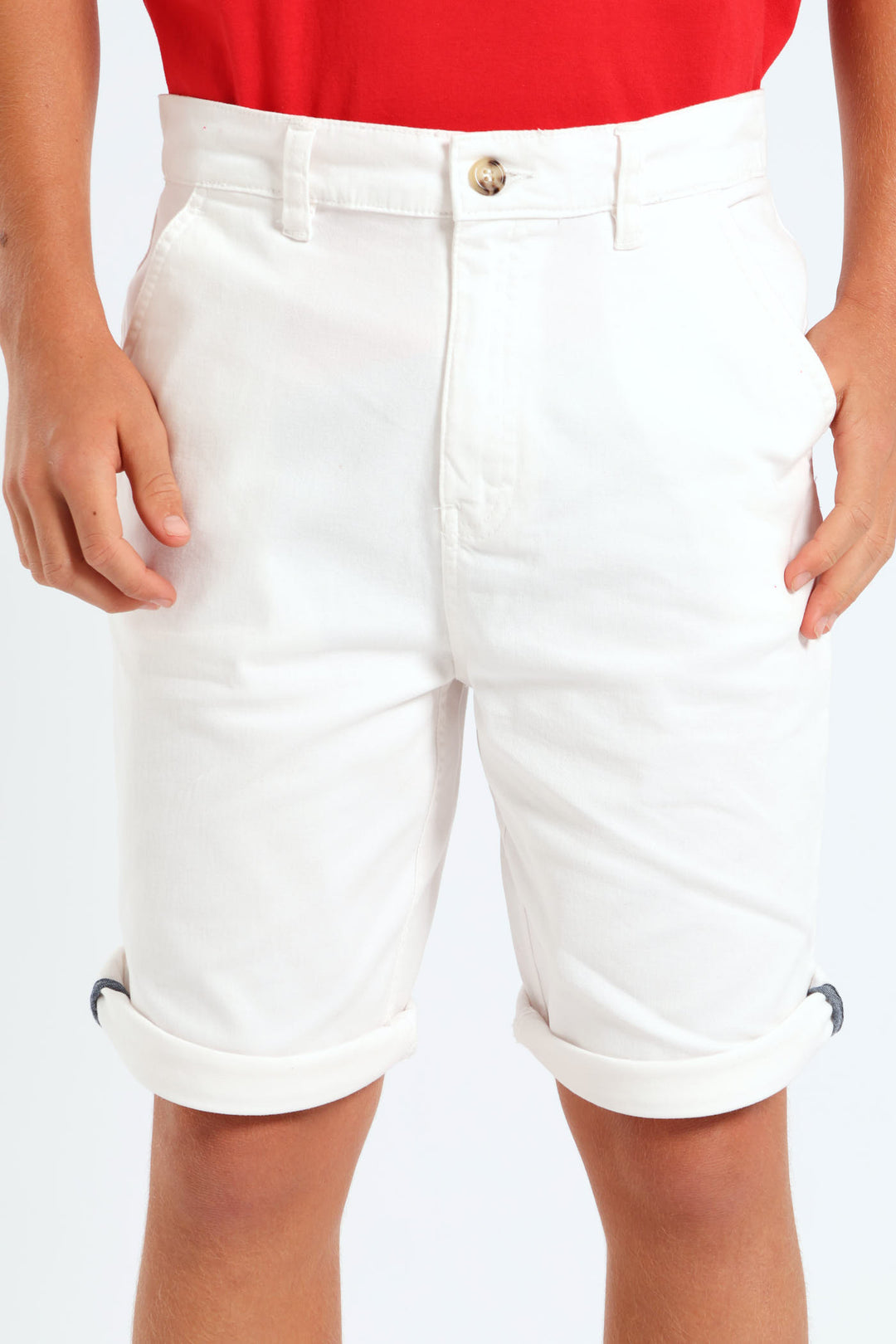 Bermuda Shorts White Chino Shorts For Boys Men's Crosshatch Smart