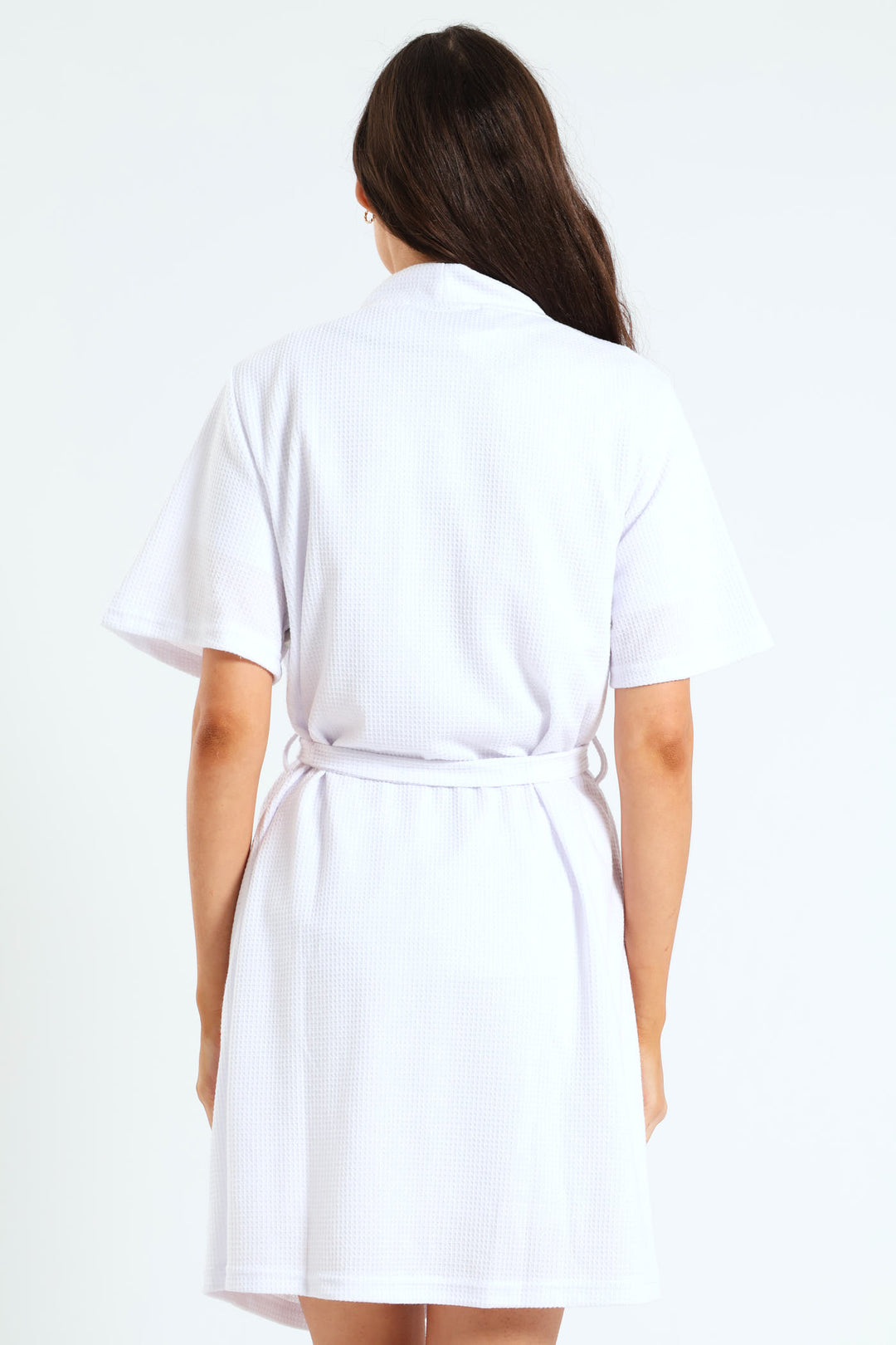 Waffle Knit Gown - White