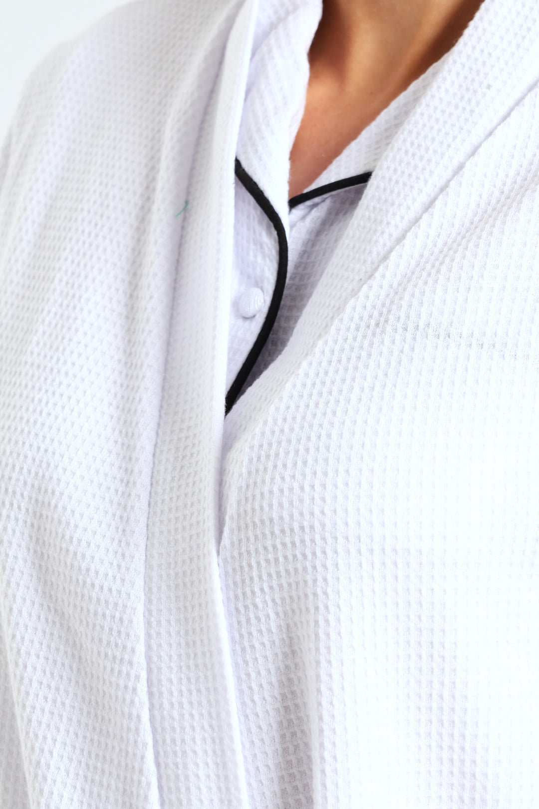 Waffle Knit Gown - White