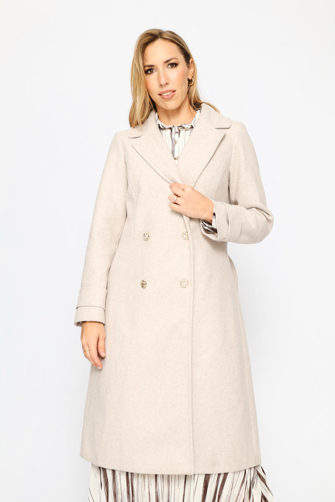 Diana Fur Collar Coat - Oatmeal