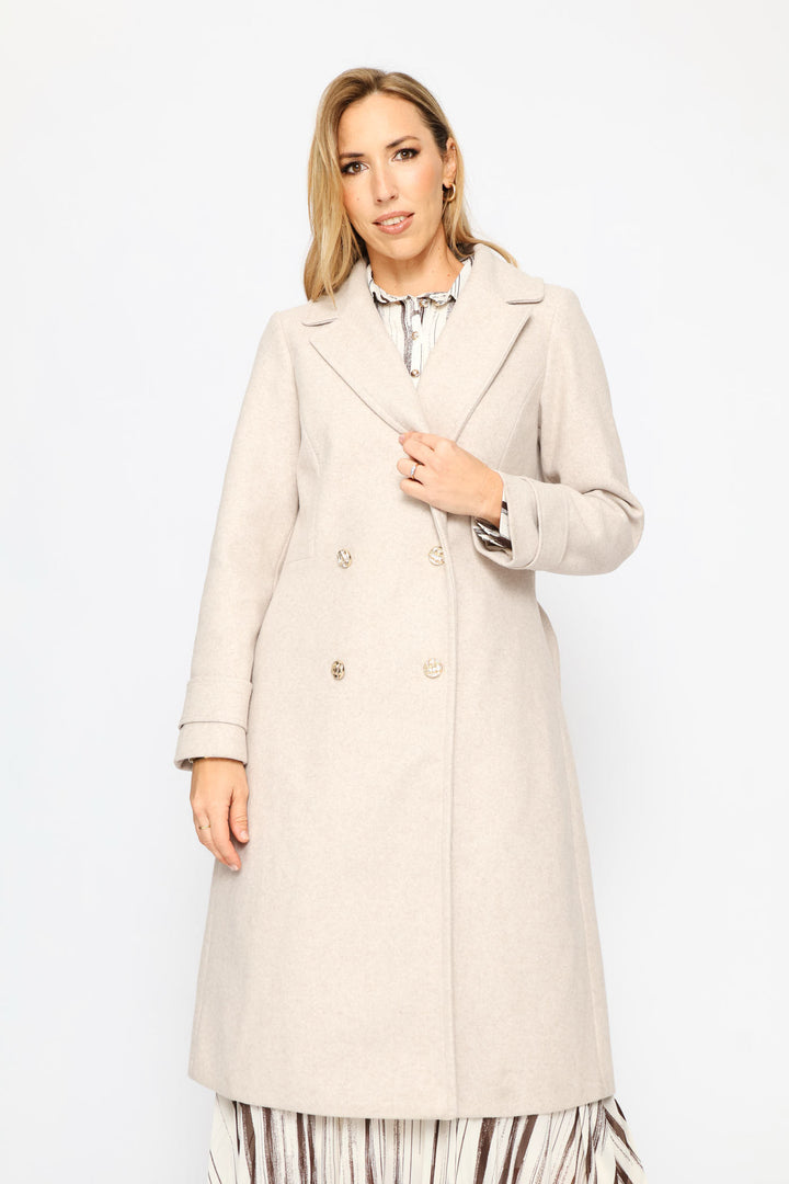 Diana Fur Collar Coat - Oatmeal