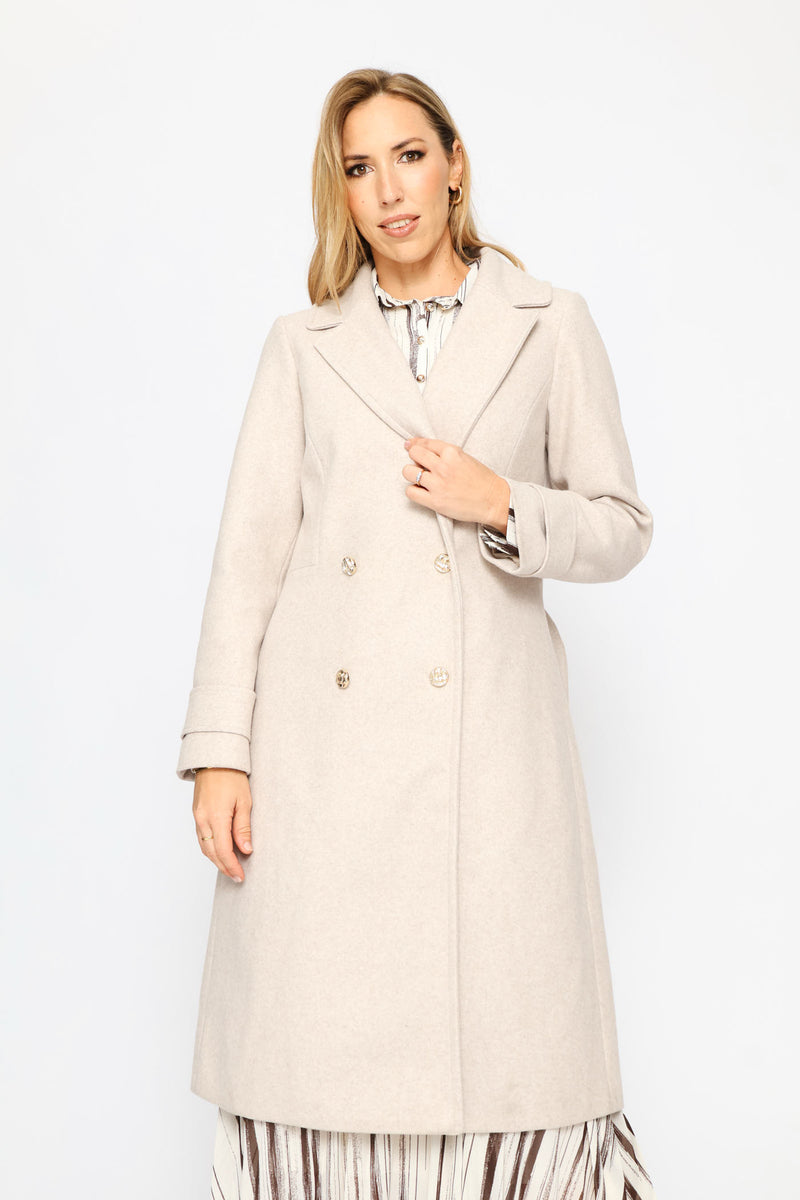 Diana Fur Collar Coat - Oatmeal