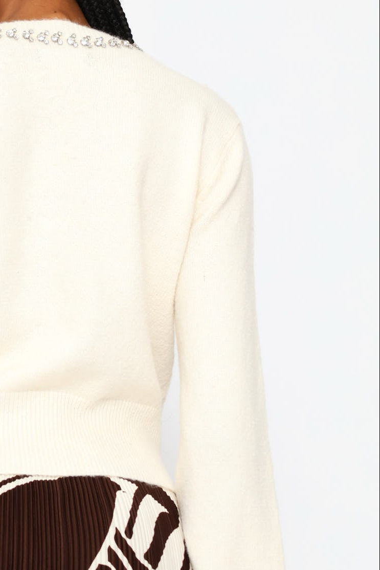 Jewel Mohair Cardi - Cream