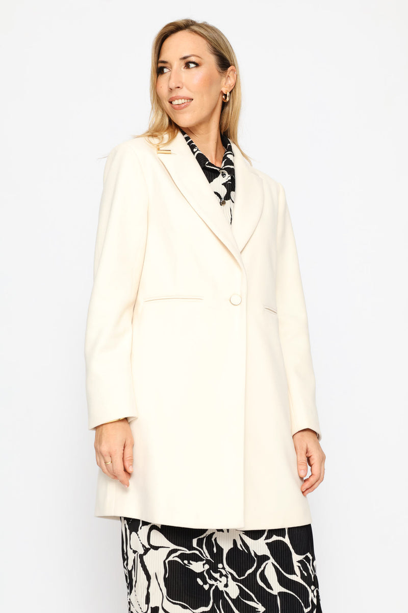 Charlotte Welt Pocket Single-Breasted Coat - Cream