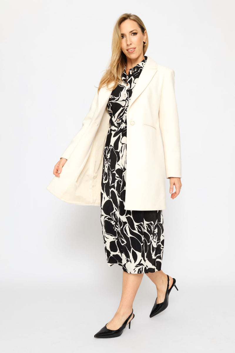 Charlotte Welt Pocket Single-Breasted Coat - Cream