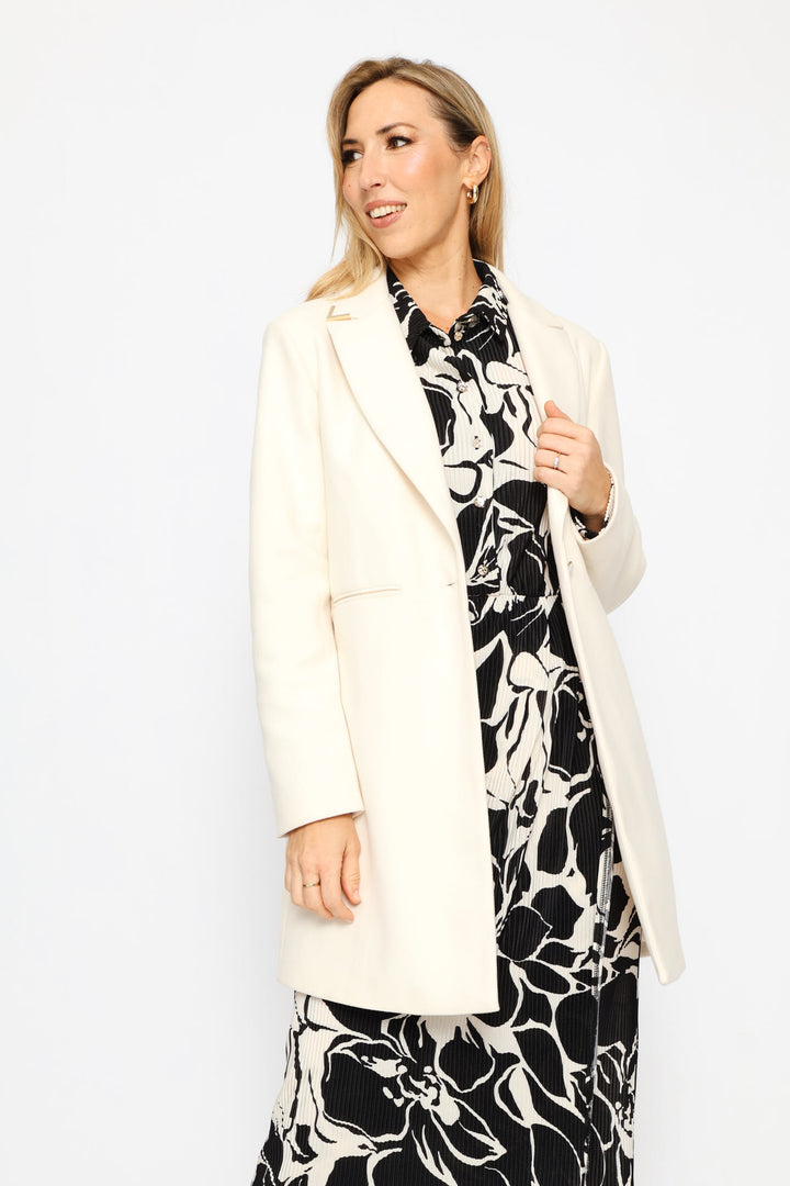 Charlotte Welt Pocket Single-Breasted Coat - Cream