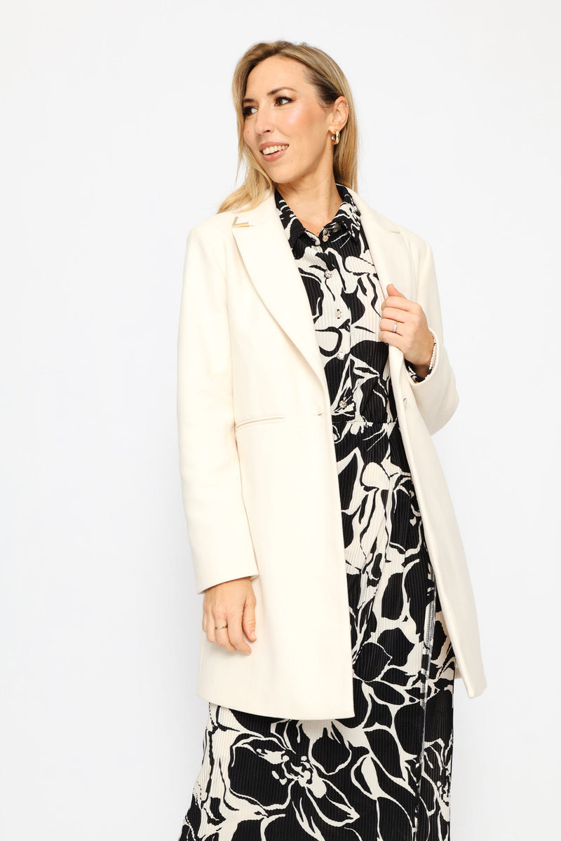 Charlotte Welt Pocket Single-Breasted Coat - Cream