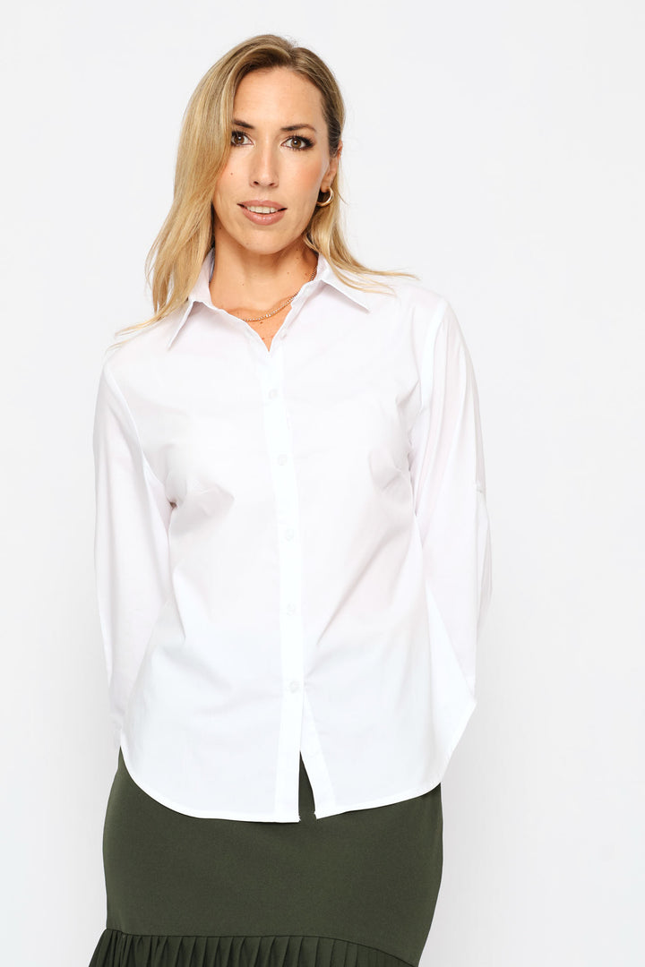 3/4 Sleeve Classic Formal Shirt - White
