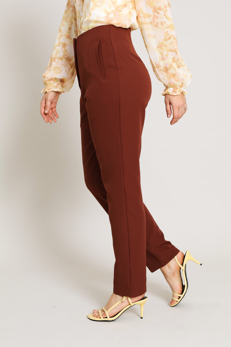 Darted Slim Leg Pant - Copper