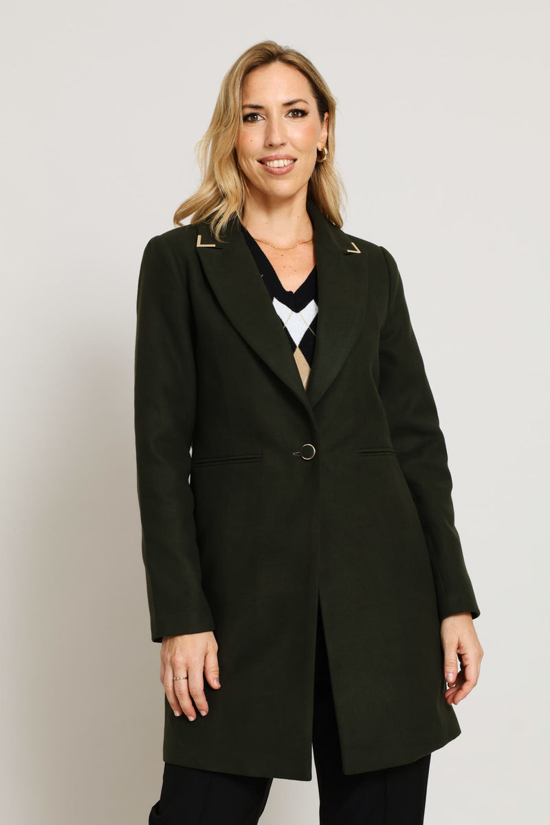 Charlotte Welt Pocket Single-Breasted Coat - Fatigue
