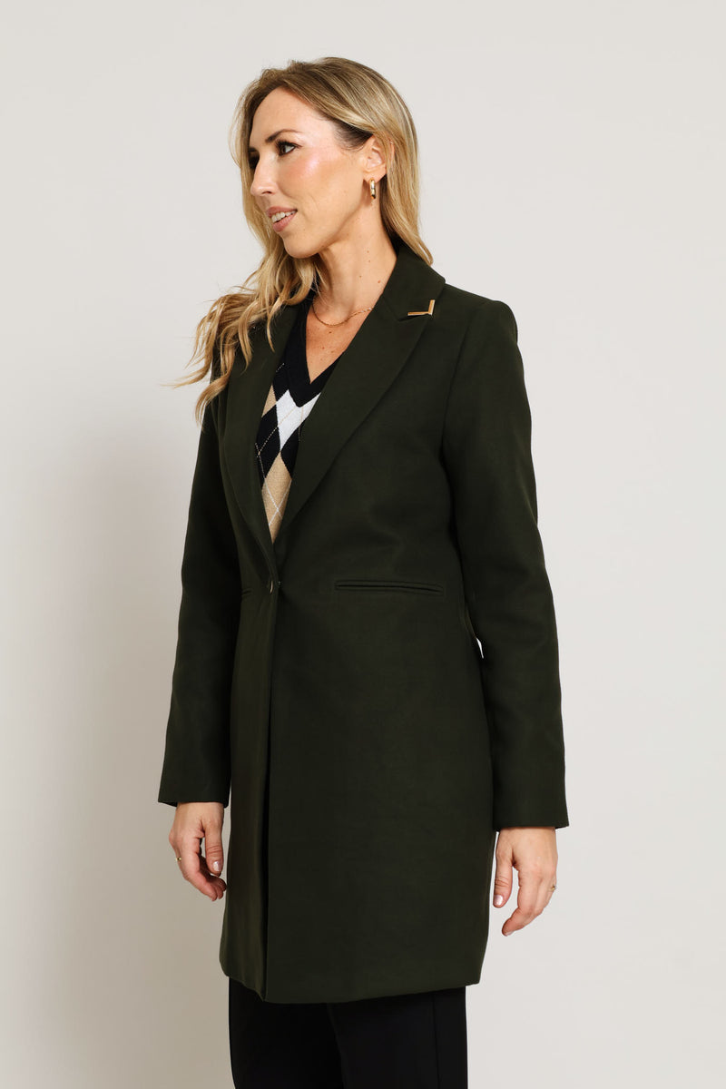 Charlotte Welt Pocket Single-Breasted Coat - Fatigue