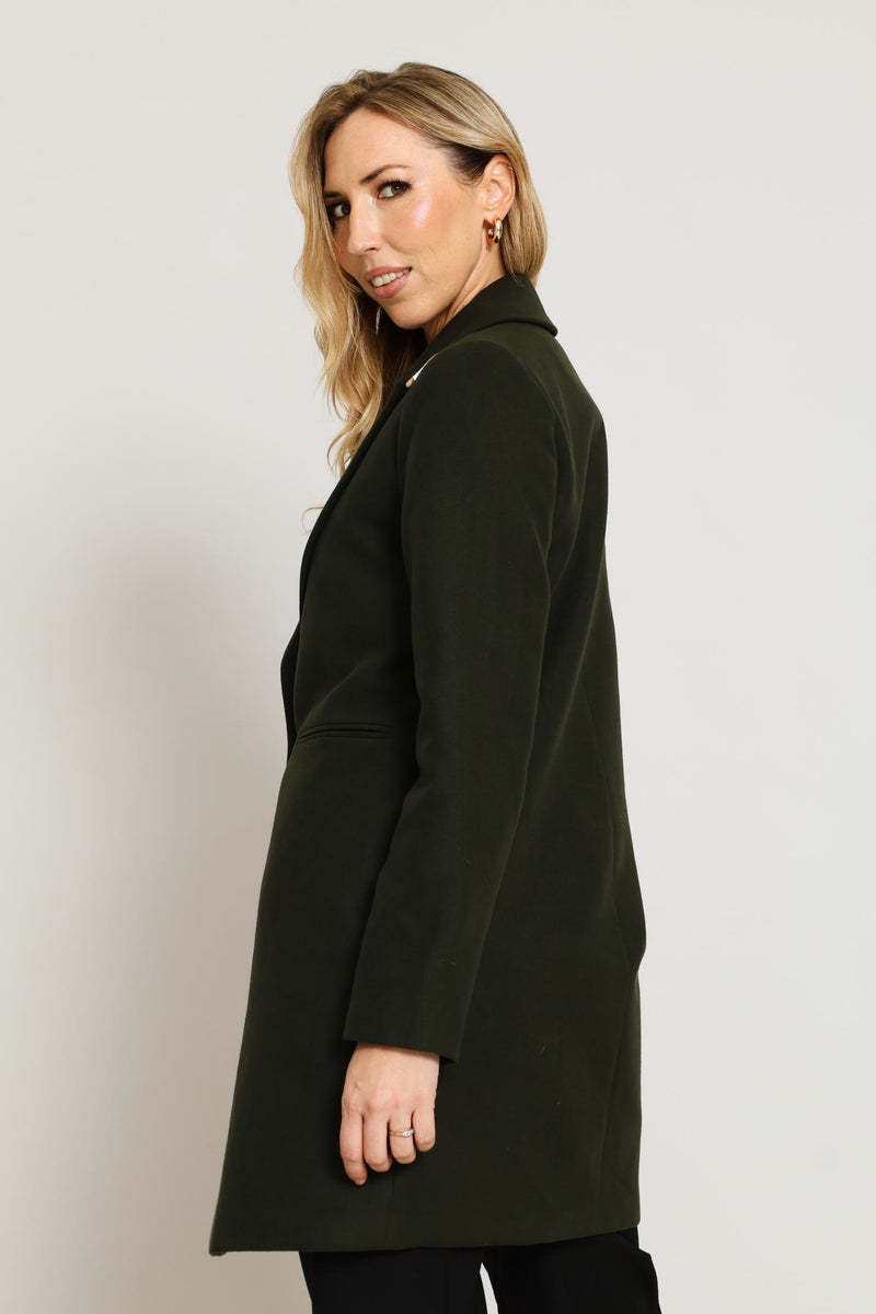 Charlotte Welt Pocket Single-Breasted Coat - Fatigue