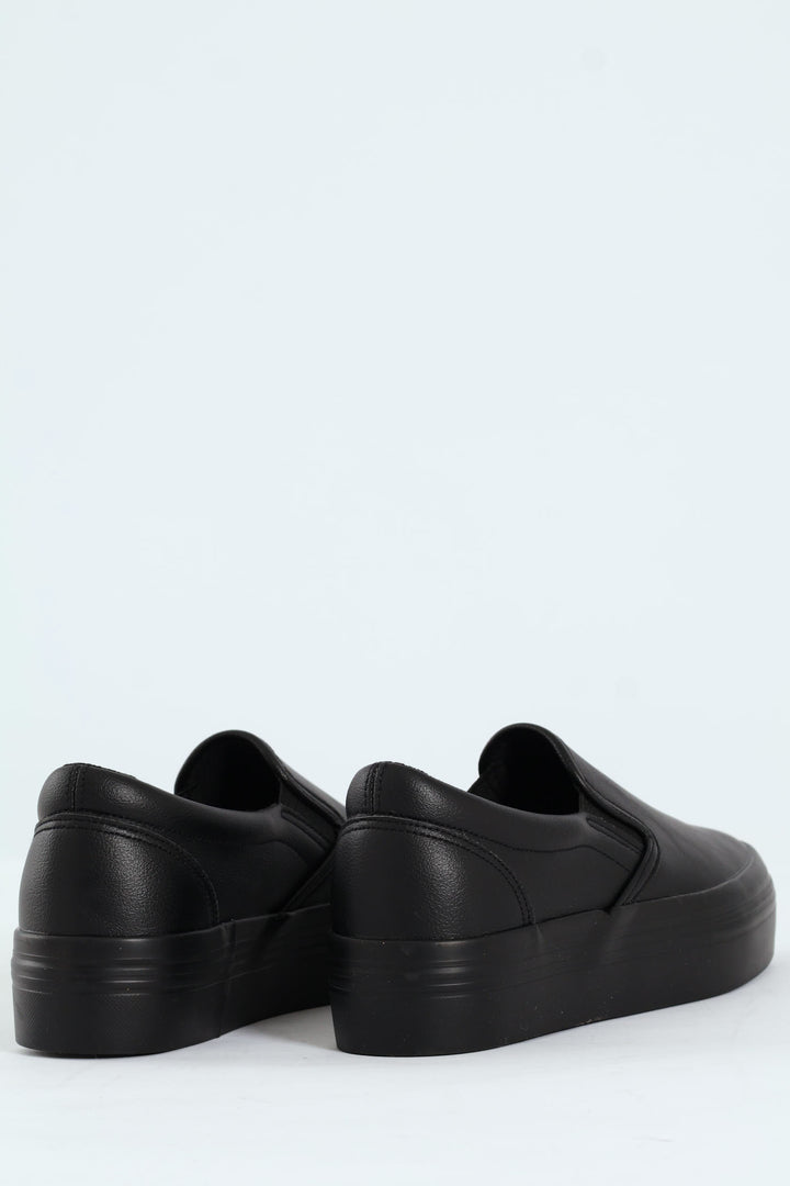 Plain Monoplatform Slip On Sneaker - Black