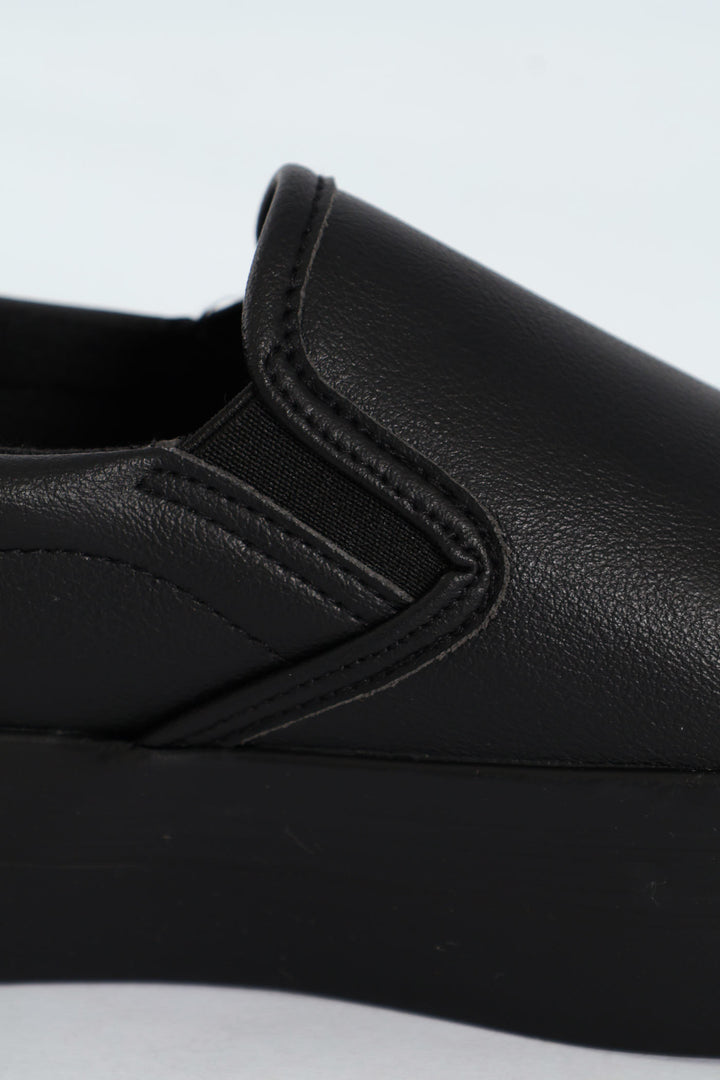 Plain Monoplatform Slip On Sneaker - Black