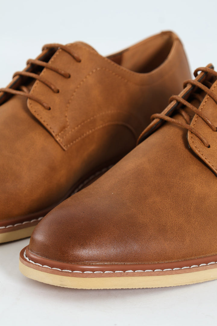 Smart Casual Lace Up Derby - Tan