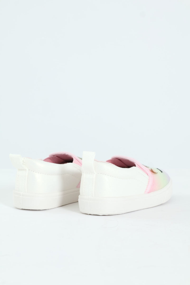 Pre-Girls Rainbow Glitter Slip On Sneaker