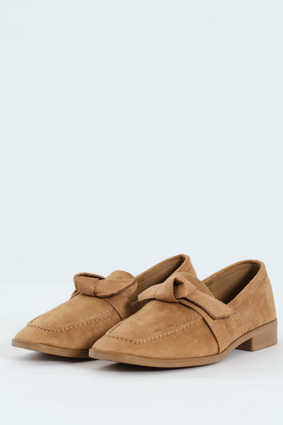 Almond Toe Bow Loafer - Taupe
