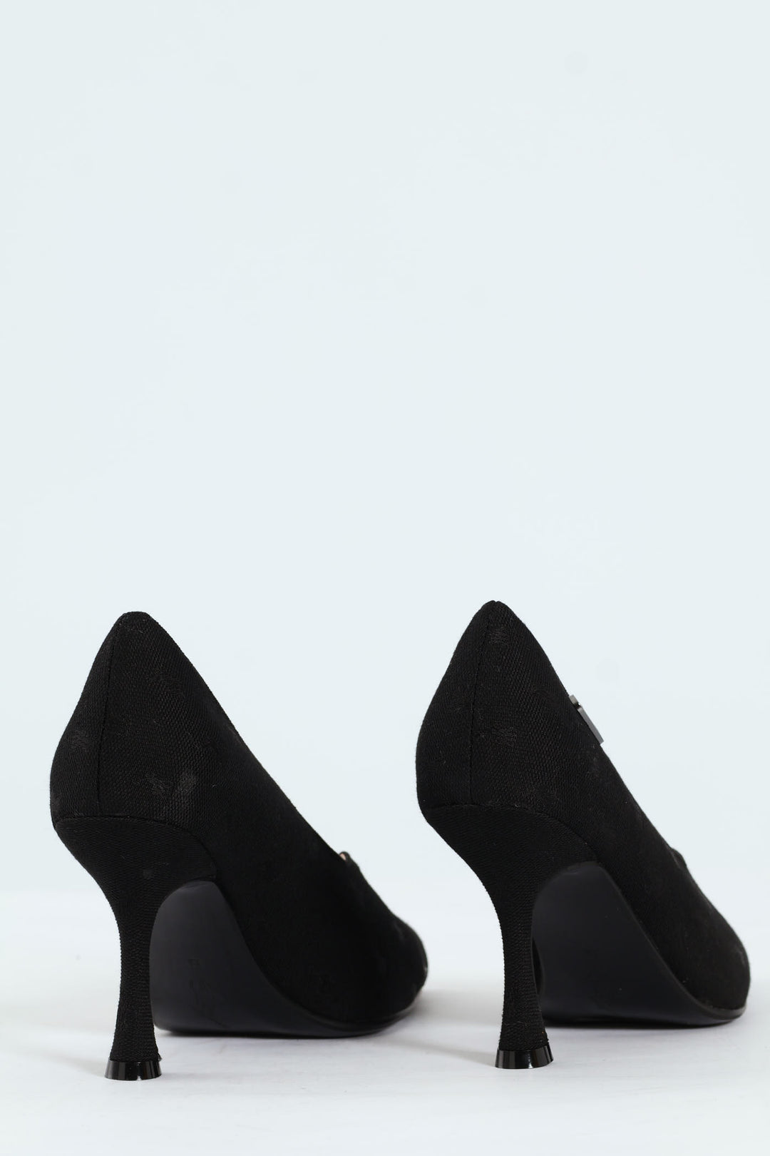 Jacquard Monogram Pointed Toe Court Heel - Black