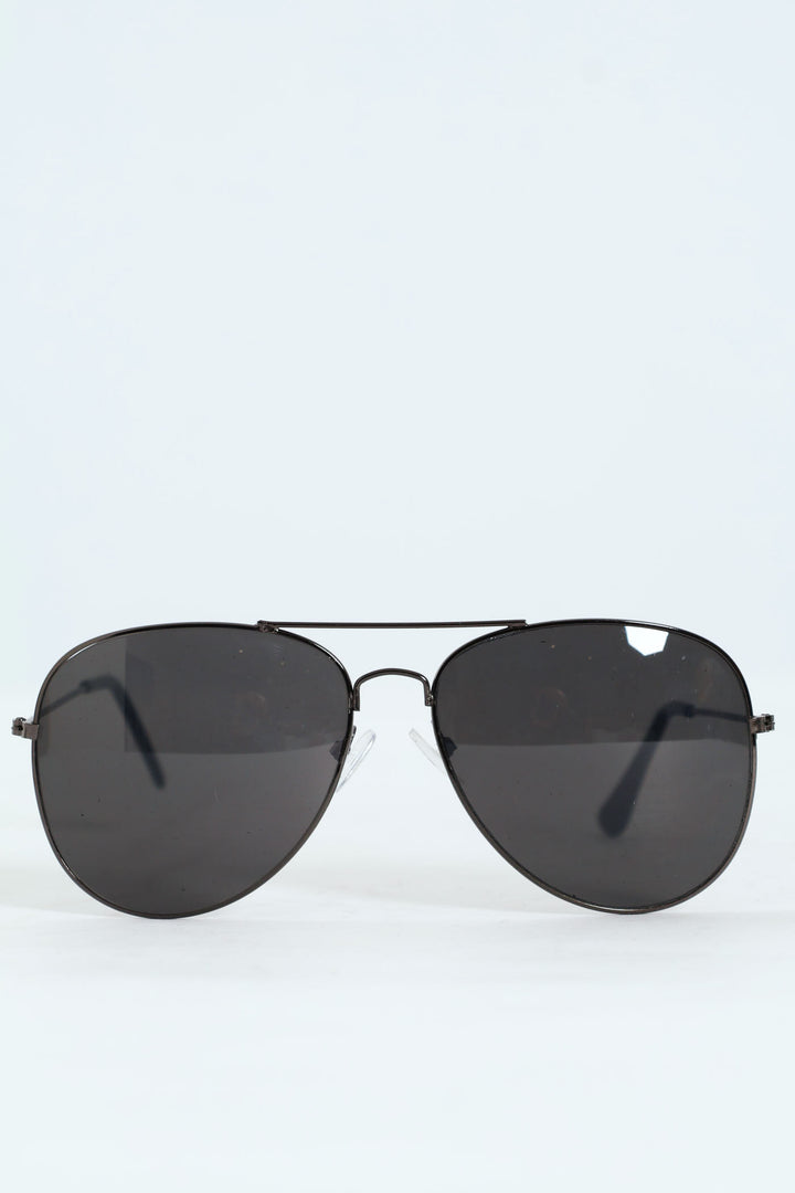 Matte Metal Aviator Sunglasses - Gunmetal