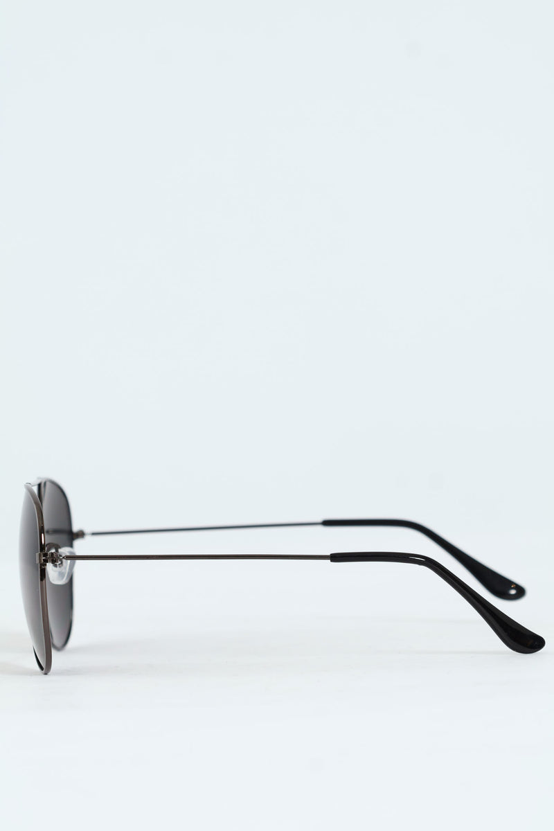 Matte Metal Aviator Sunglasses - Gunmetal