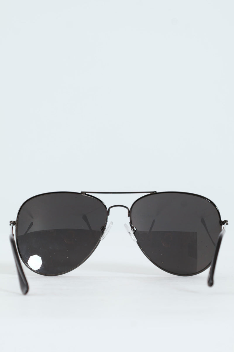 Matte Metal Aviator Sunglasses - Gunmetal