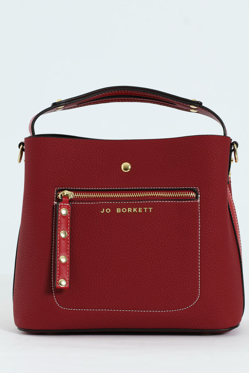 Elexi-Zip Front Bag - Burgundy