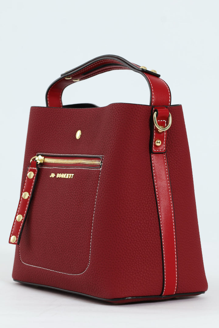 Elexi-Zip Front Bag - Burgundy