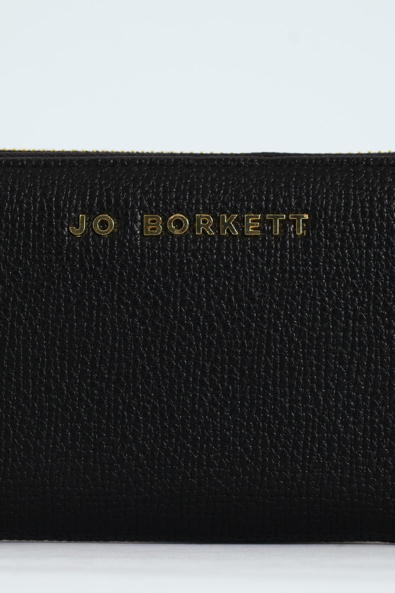 Carrie Pebble Raised Logo Ziparound Purse - Black