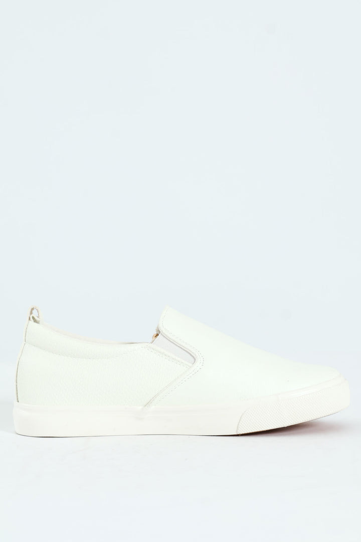 Slip On Platform Sneaker With Zip - Off White