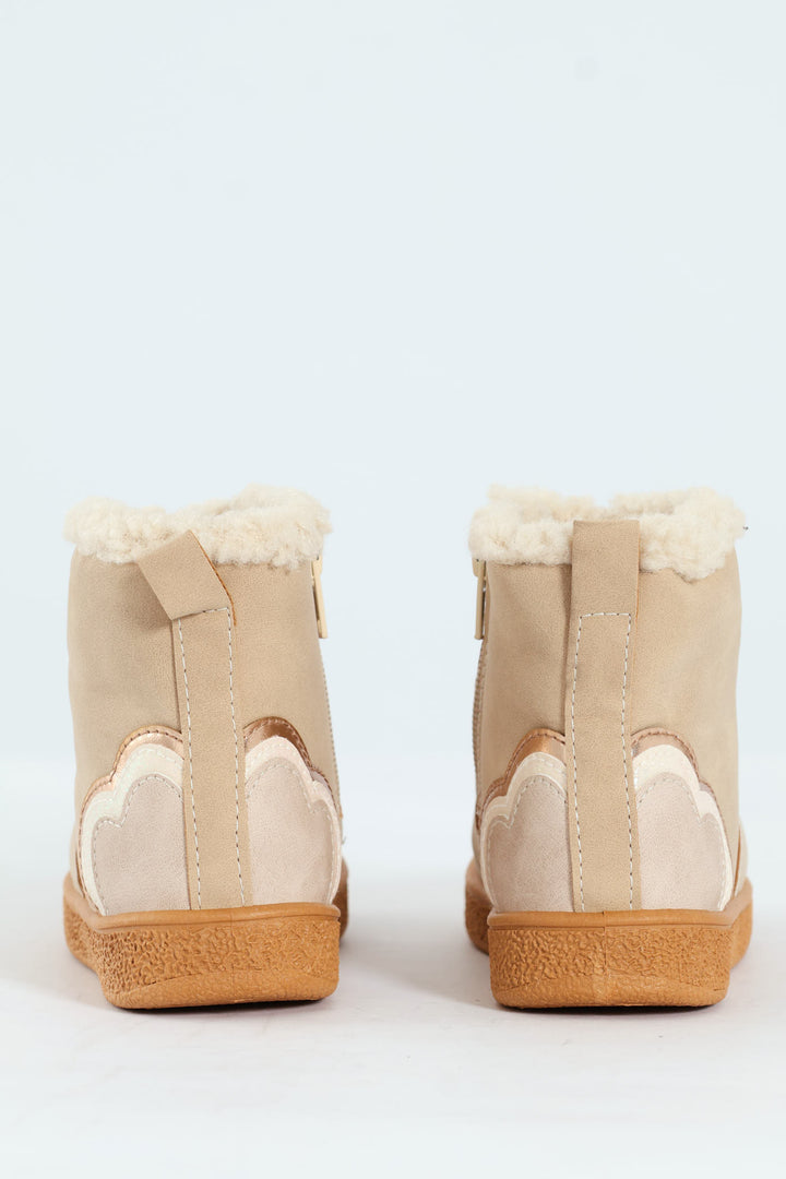Pre-Girls Applique Boot - Camel