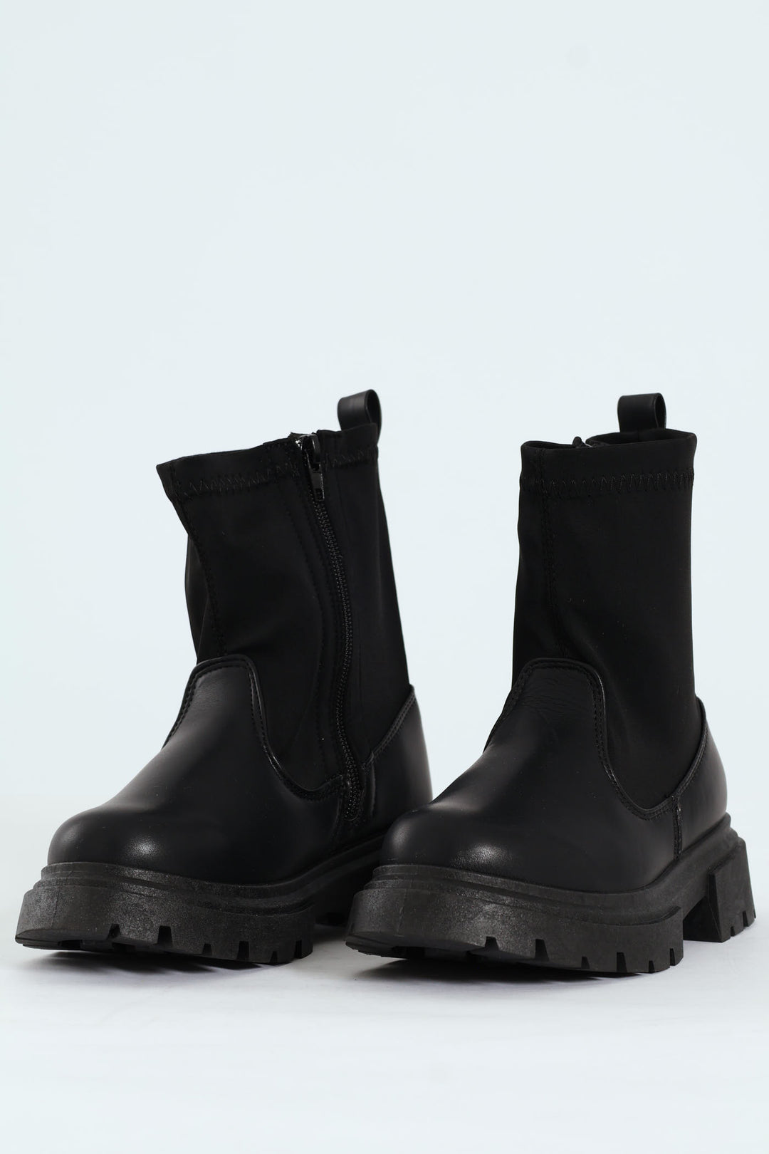 Girls PU Neoprene Chelsea Boot - Black
