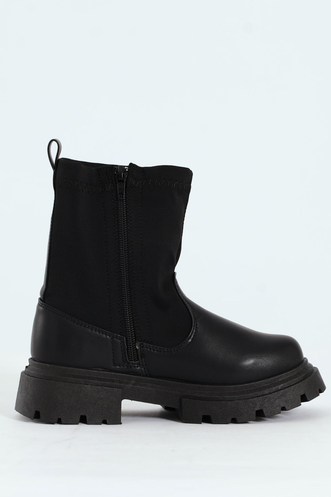 Girls PU Neoprene Chelsea Boot - Black