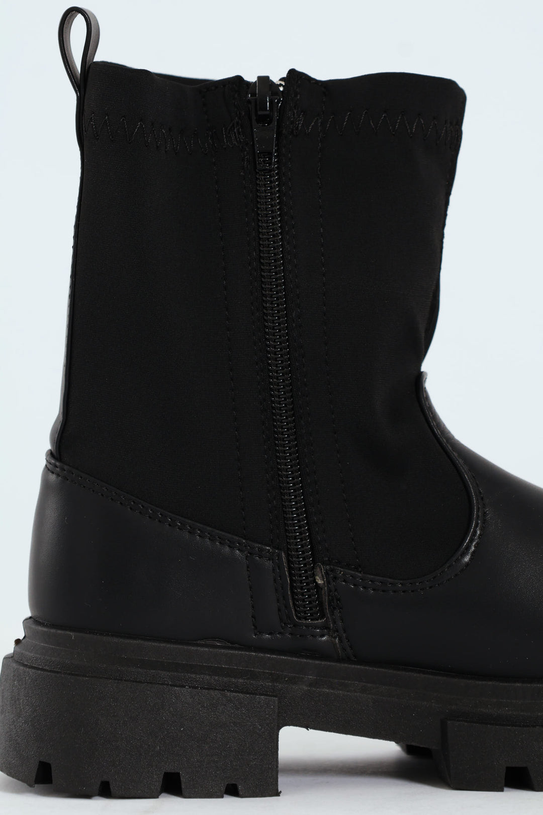 Girls PU Neoprene Chelsea Boot - Black