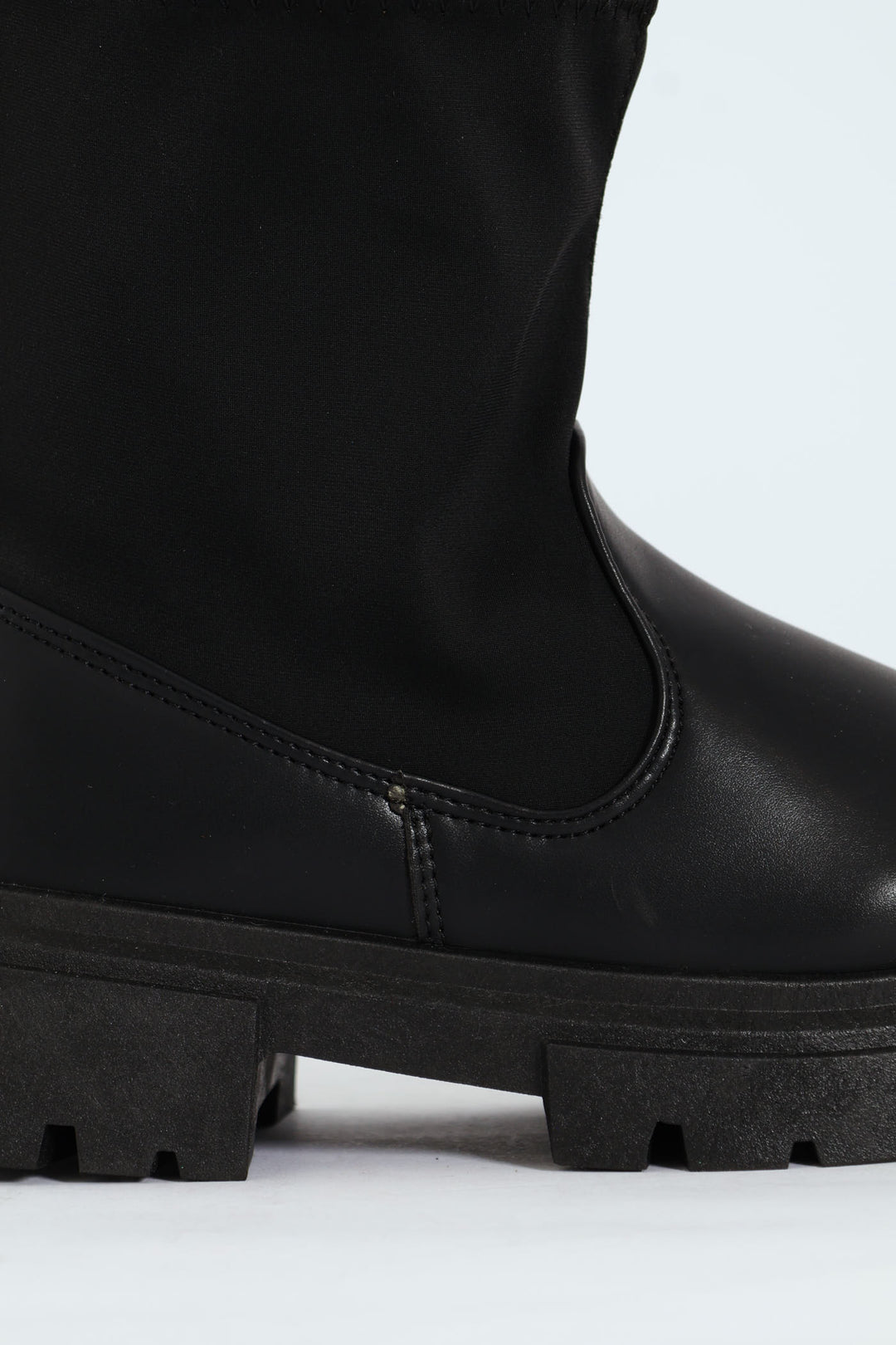 Girls PU Neoprene Chelsea Boot - Black