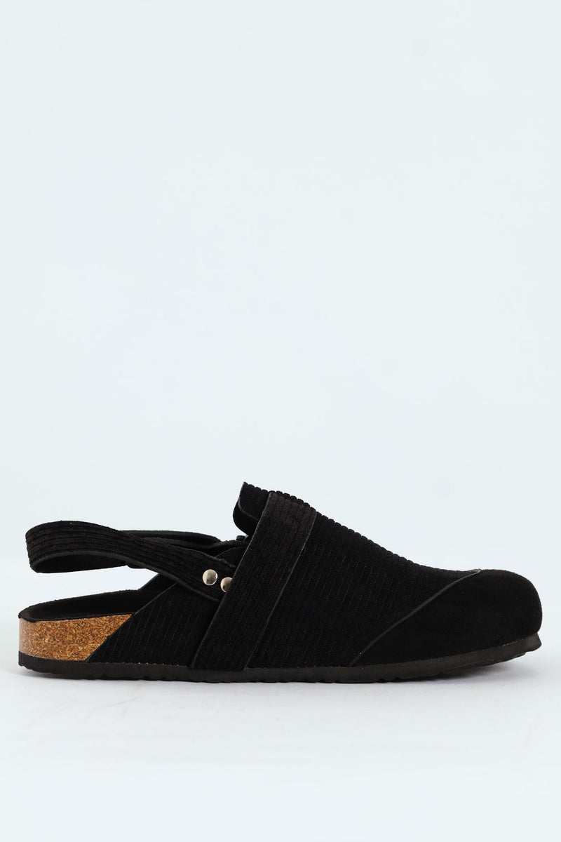 Slingback Clog With Chunky Hardware - Black