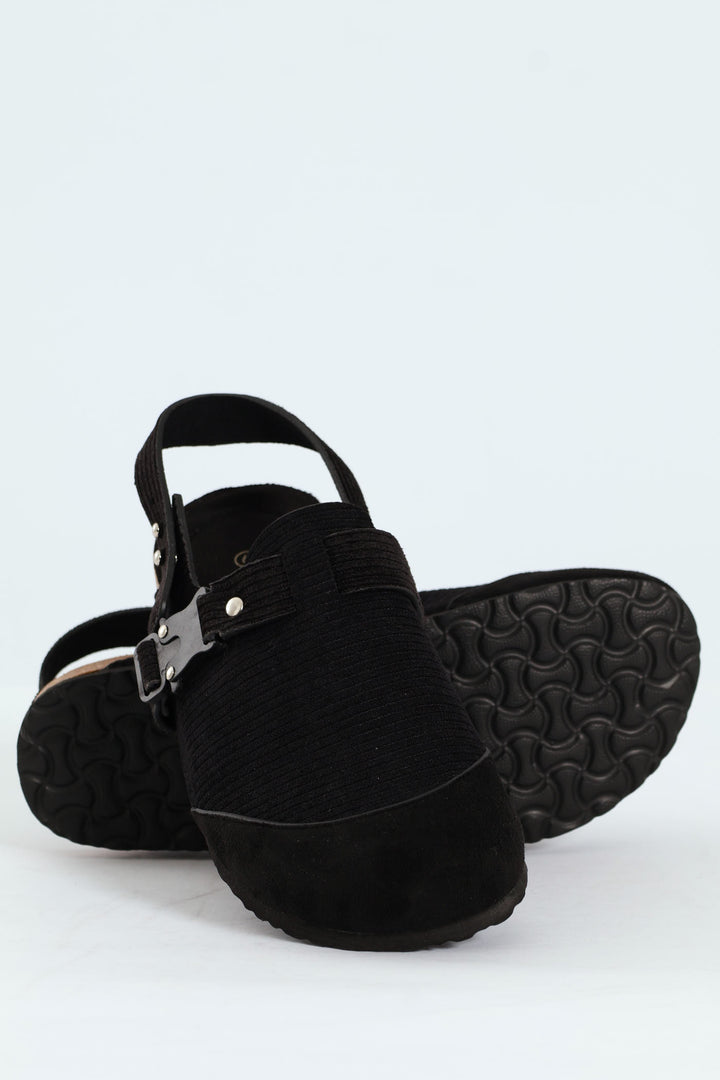 Slingback Clog With Chunky Hardware - Black