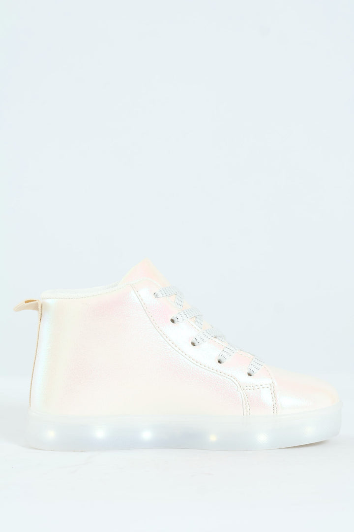 Pre-Girls Unicorn Light-Up High-Top Sneaker - White