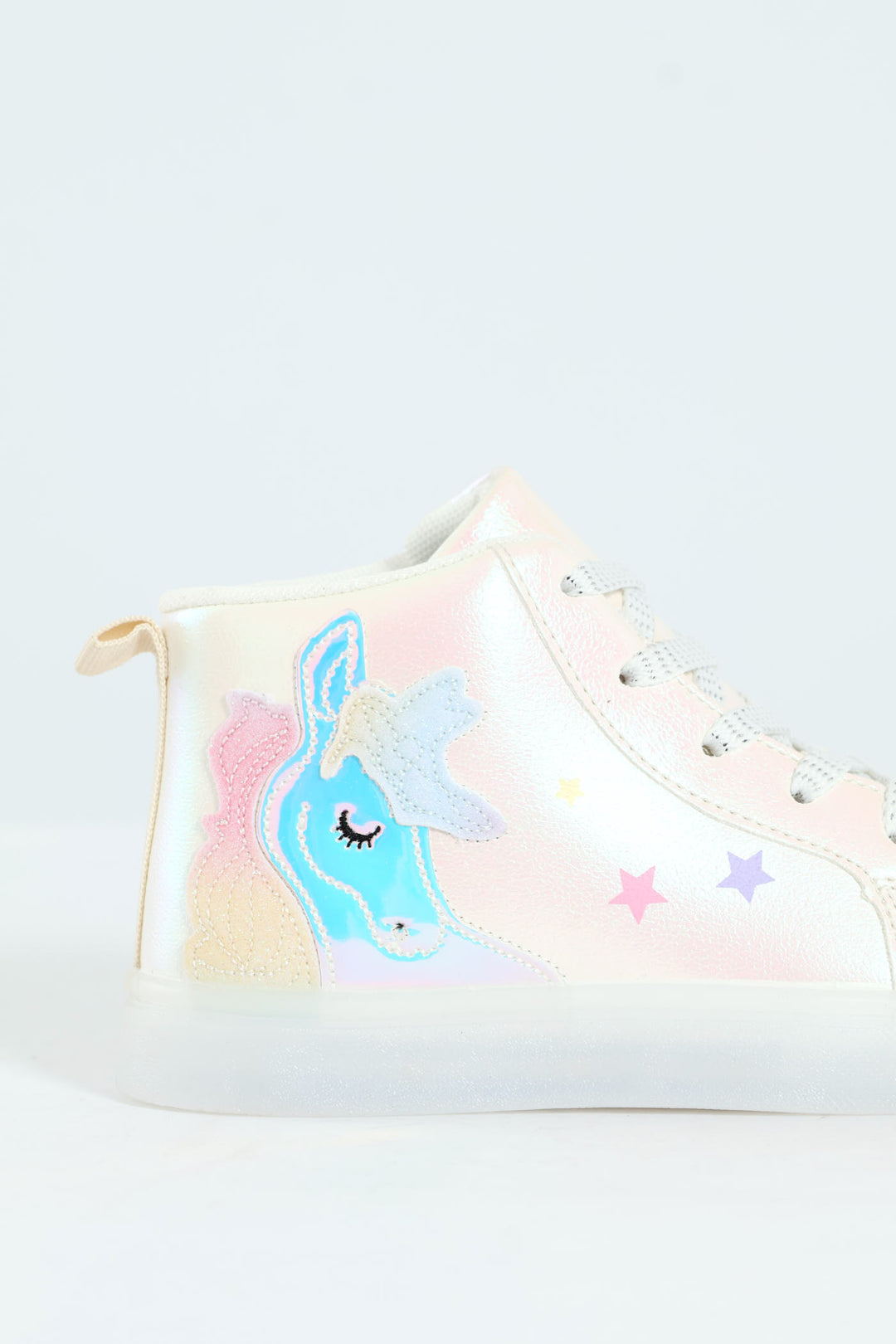 Pre-Girls Unicorn Light-Up High-Top Sneaker - White